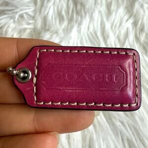 1.5" COACH Fuchsia Fob Bag Charm Hang tag Hangtag
